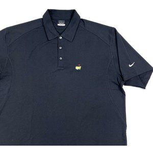 Nike Dri Fit Masters Golf Tournament Polo Shirt Mens Size XL Black Performance